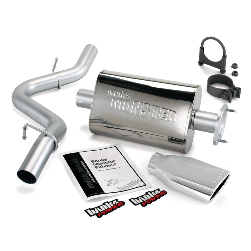 Jeep Wrangler Performance Exhaust - Banks Power - Monster Exhaust Chrome Tip - Chrome - `00-`03
